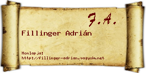 Fillinger Adrián névjegykártya